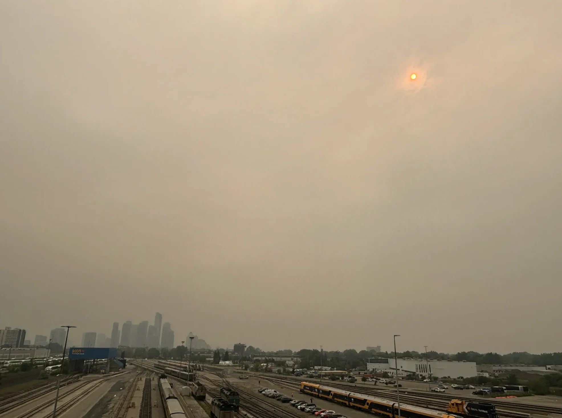 David Hodge: Hazy skies from the Islington Bridge in South Etobicoke. July 15, 2026.