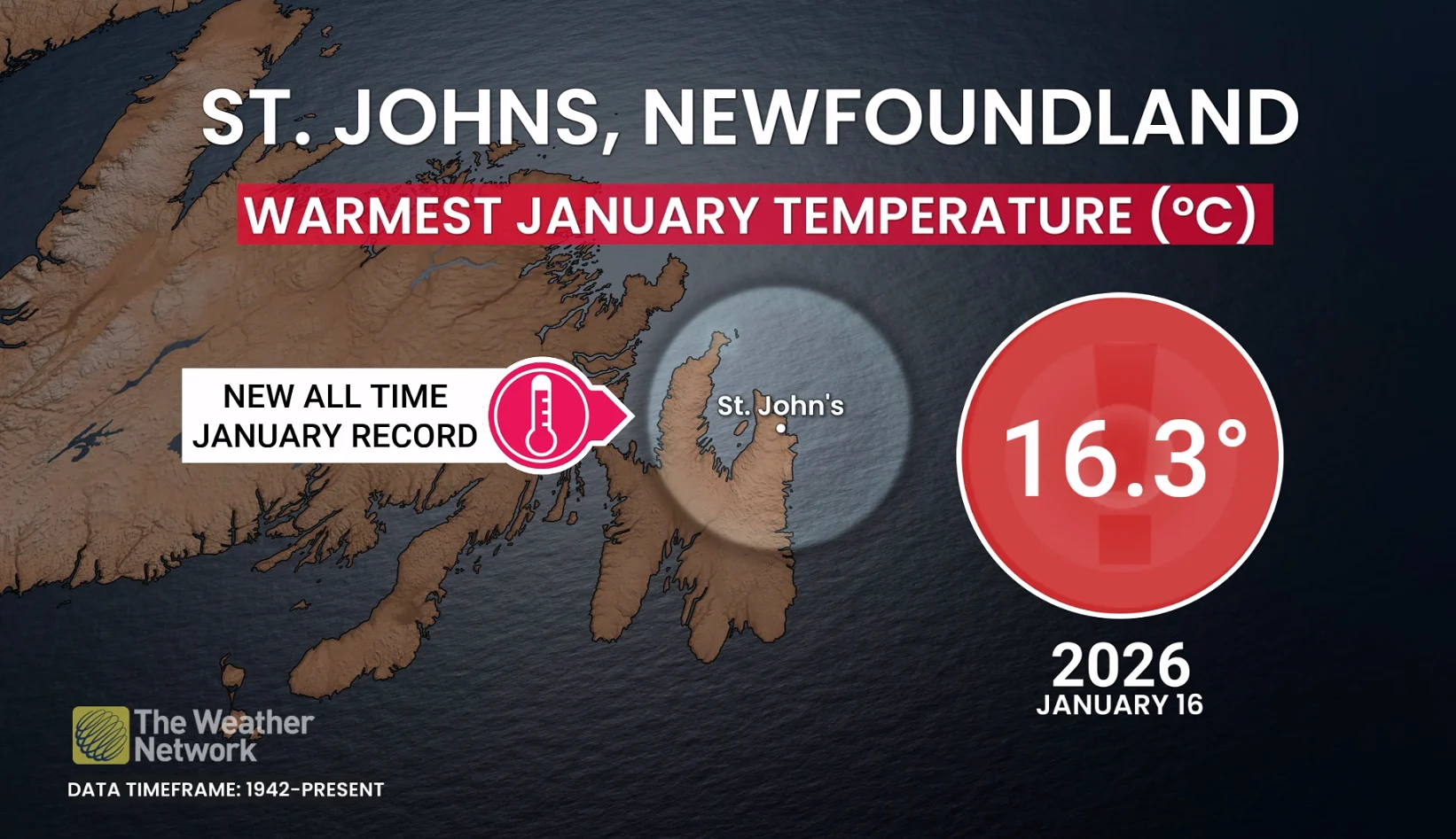 St. John's, N.L., January warmth