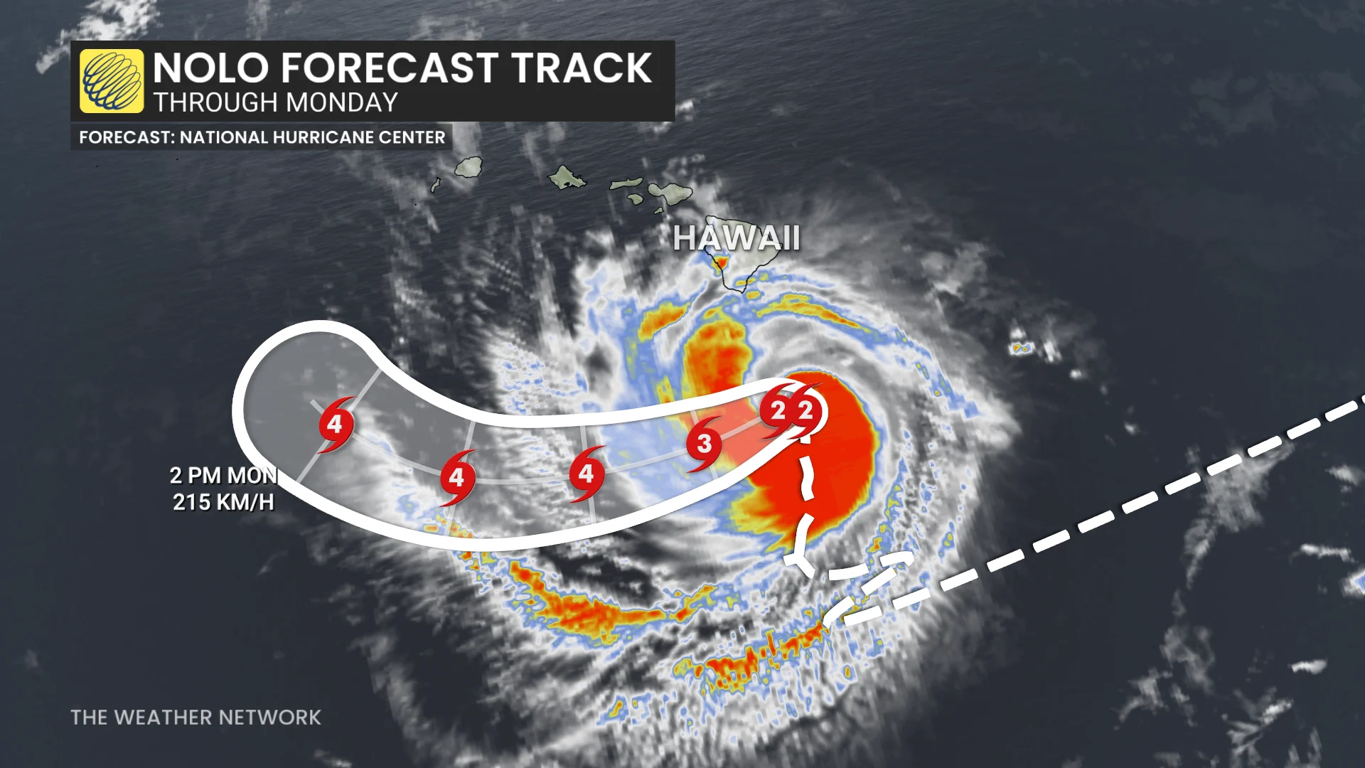 Hurricane Nolo forecast track through Monday
