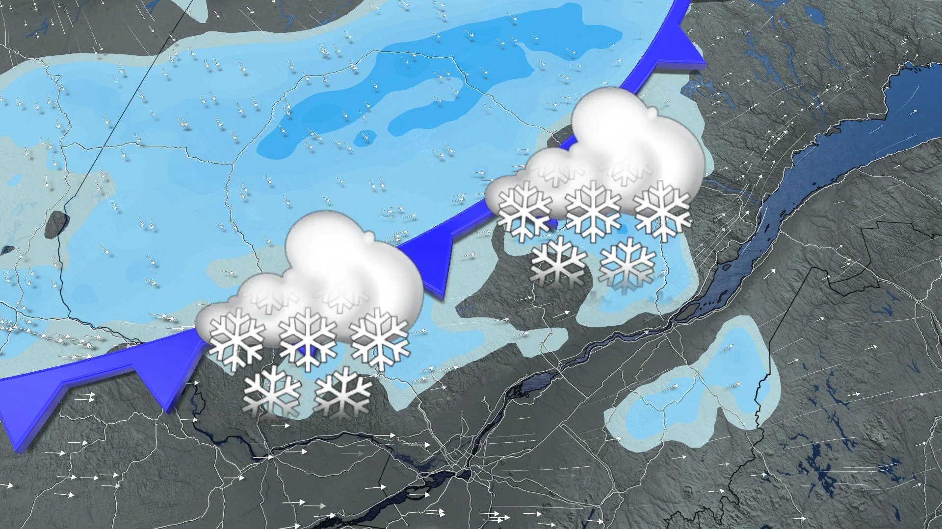 Les bourrasques de neige balaient le Québec et ce n'est pas terminé