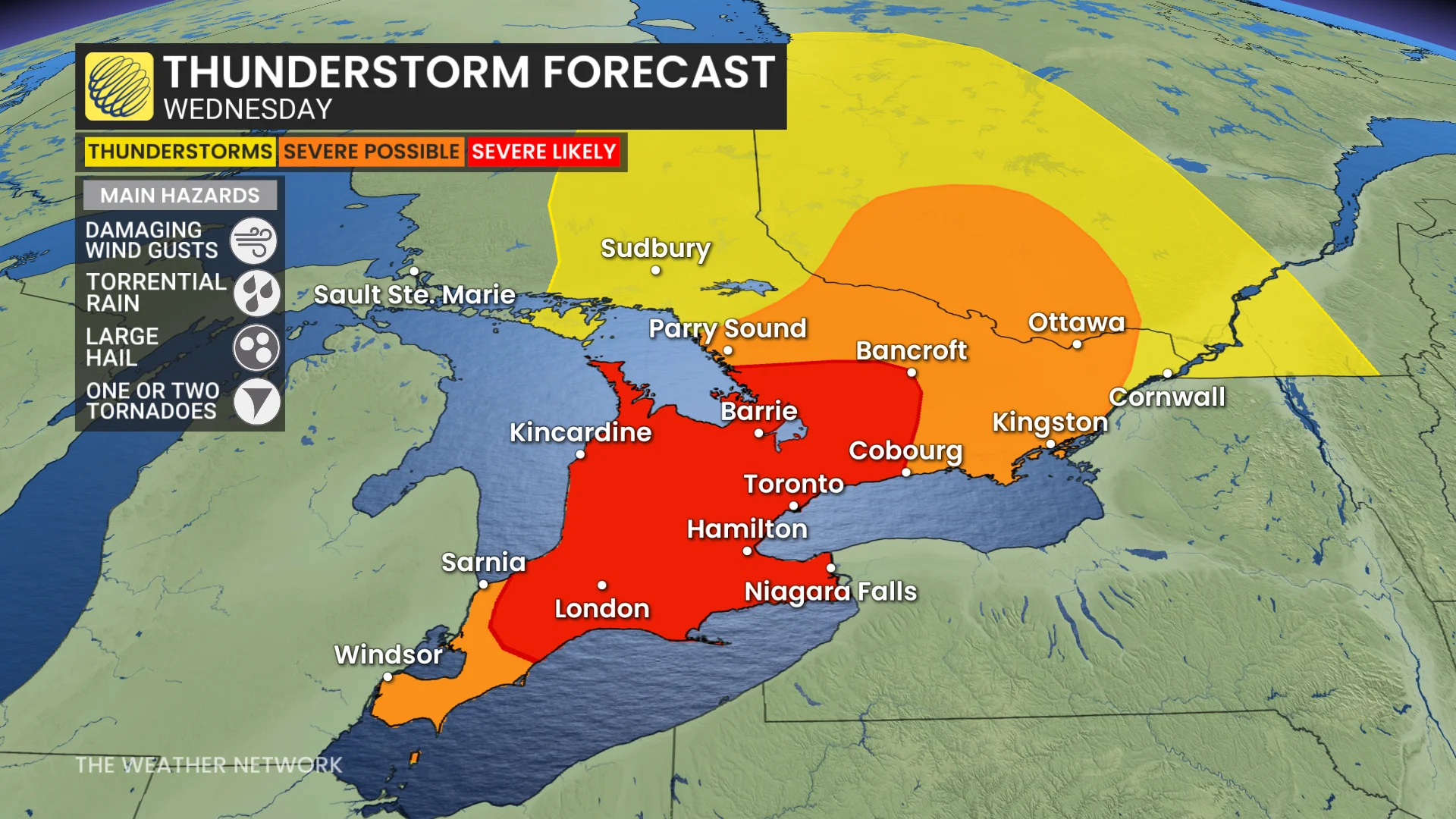 Baron - Ontario thunderstorm risk Wednesday UPDATED - Sept 1