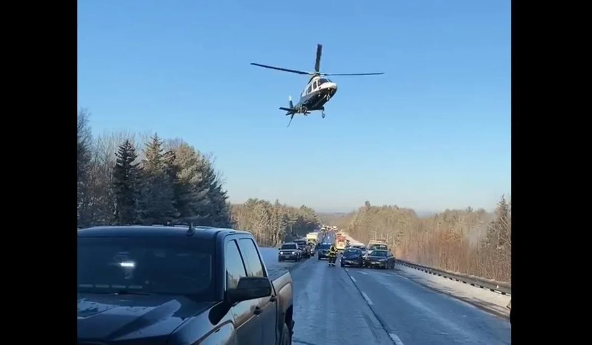 Un hélicoptère envoyé dans un carambolage pour soigner un blessé