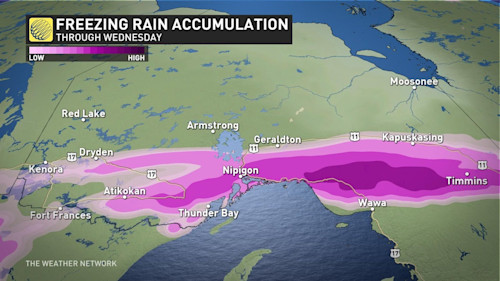 Northern Ontario gearing up for slippery freezing rain, travel disruptions The Weather Network
