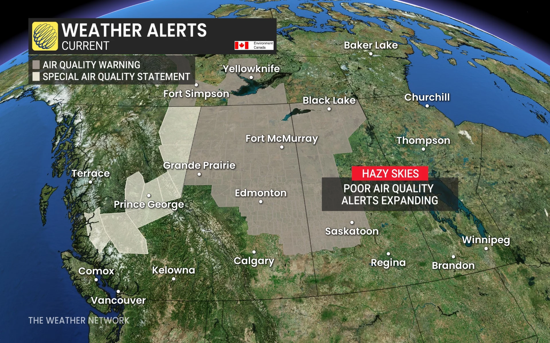 Current air quality and special air quality statement alerts (Sept. 1, 2025)