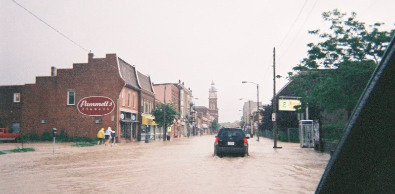 Extensive flooding in Peterborough in July 2004. (City of Peterborough)