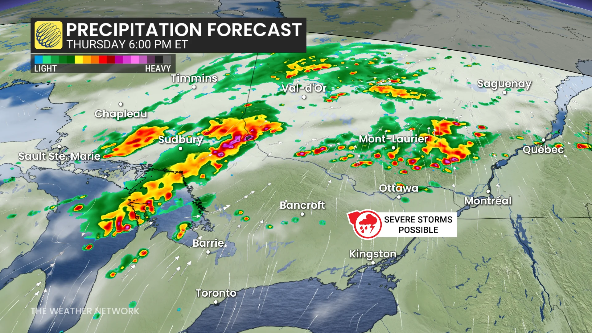 Thursday evening southern Ontario precipitation timing