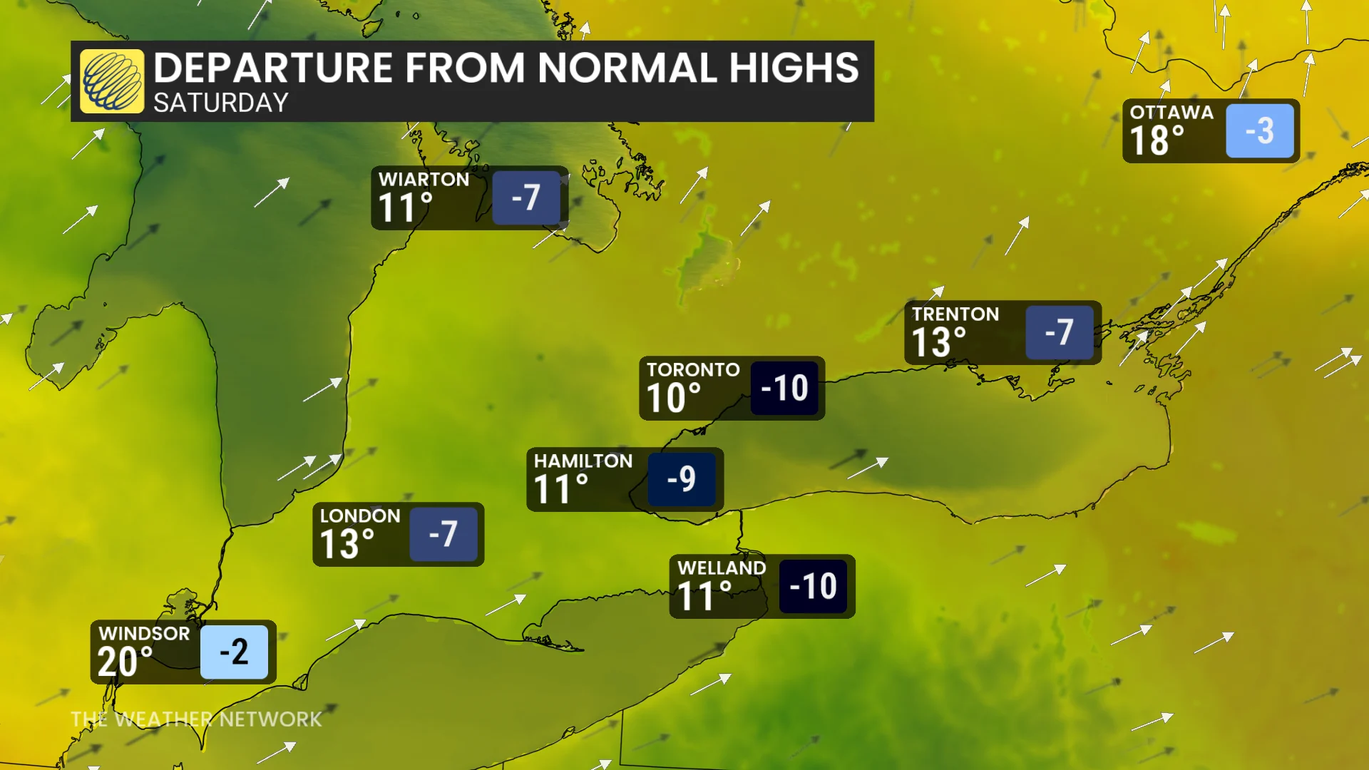 Baron - Ontario Saturday temperatures - May 21