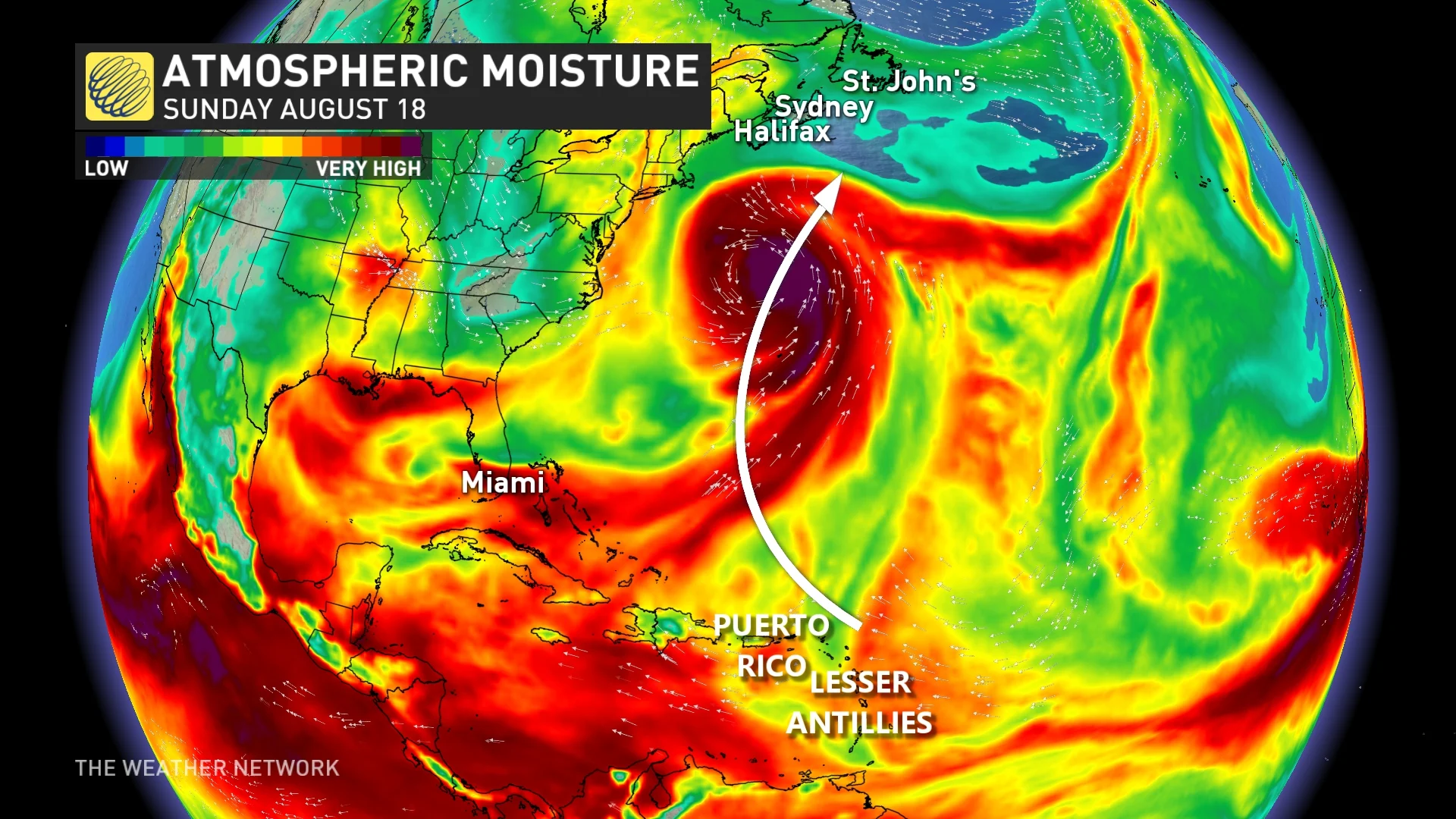 Baron - Ernesto atmospheric moisture