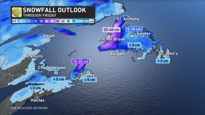 Atlantic Canada Snowfall - Wednesday-Friday 23-25  November