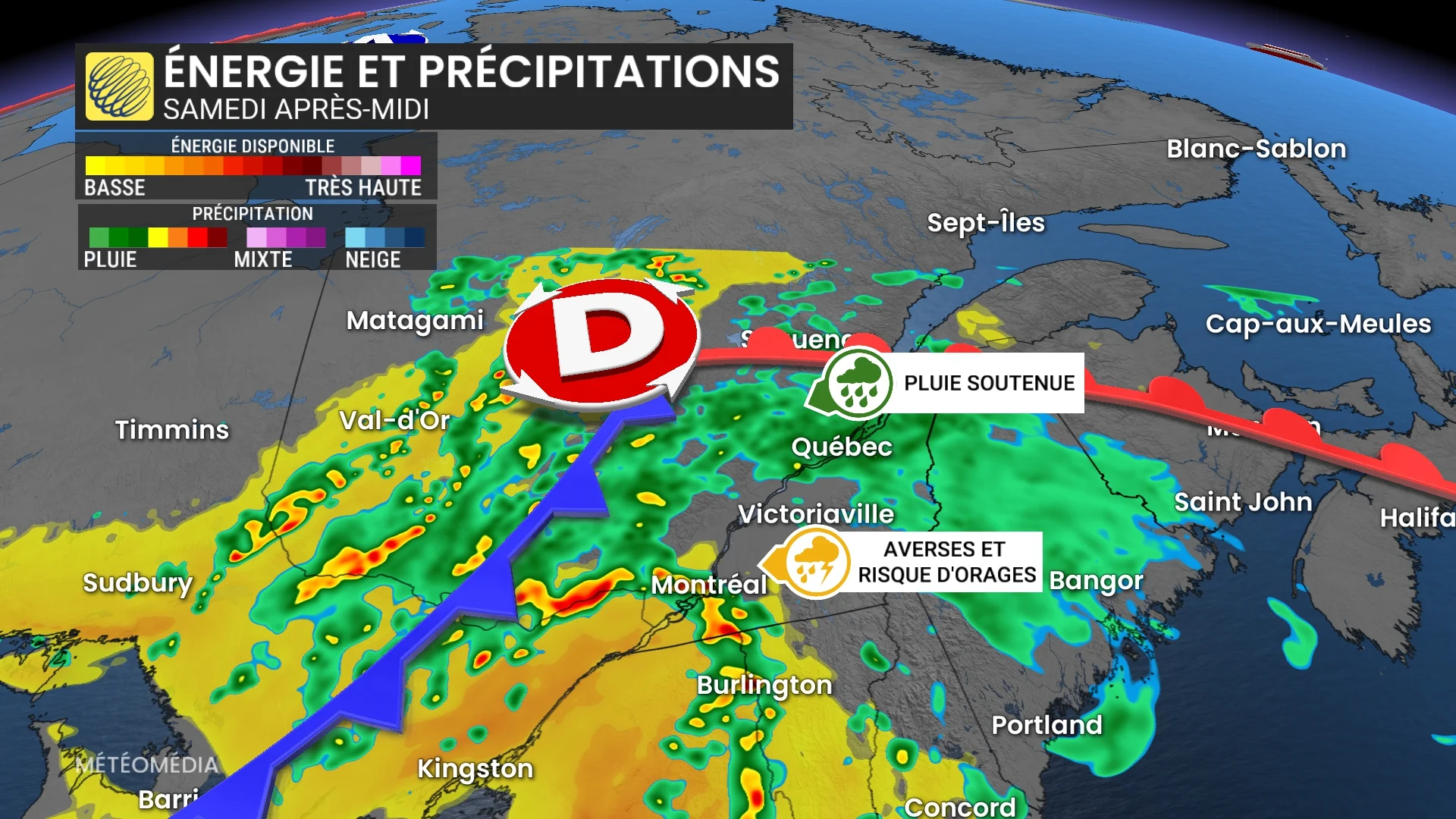 Samedi : risques d'orages violents dans plusieurs secteurs