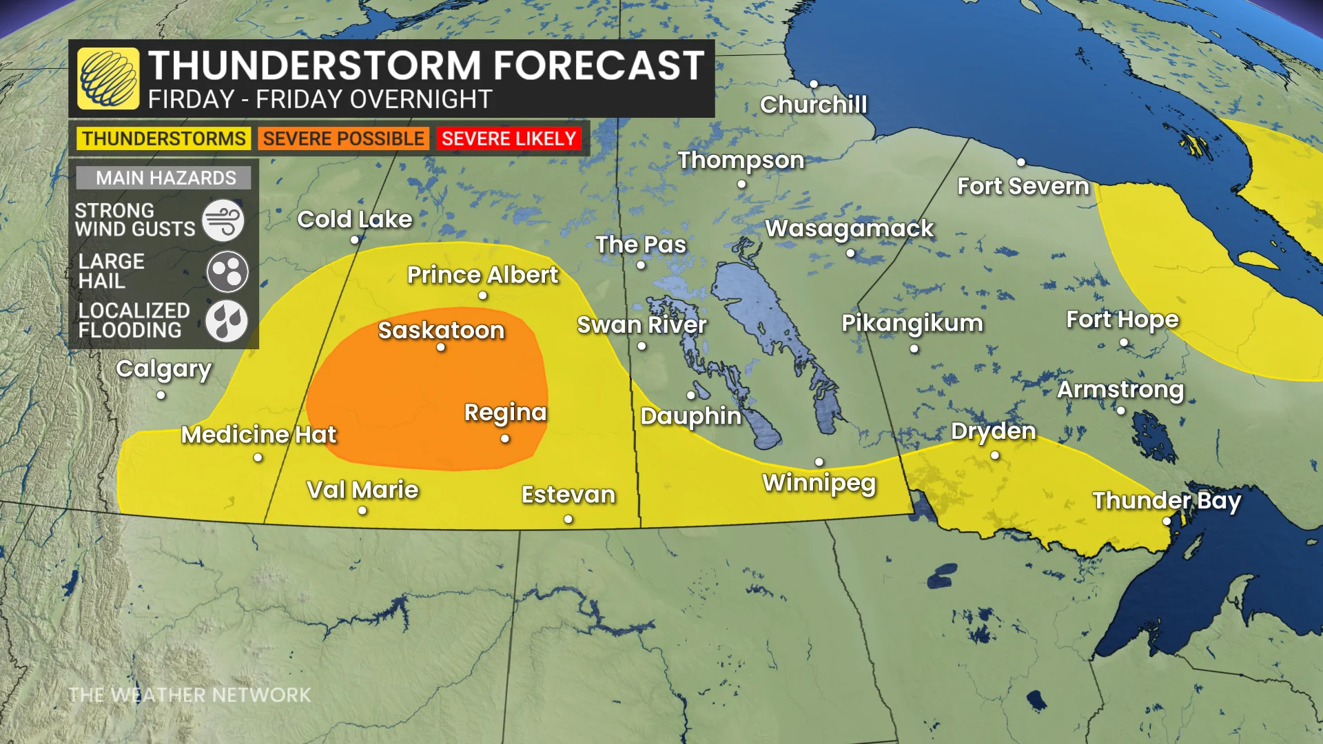 Baron - Prairies thunderstorm risk Friday night - Sept11