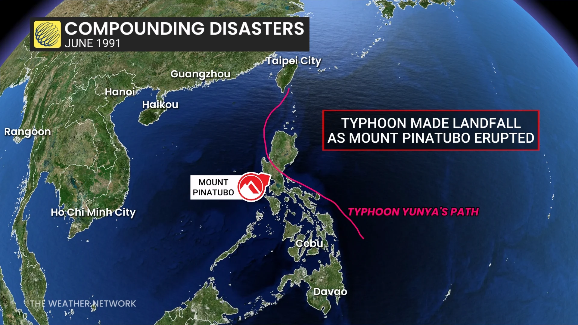 Typhoon Yunya Mount Pinatubo June 1991