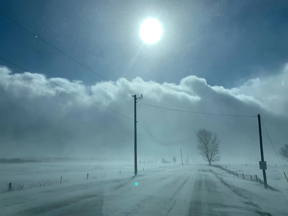 (Mark Robinson) Snow squall in southern Ontario