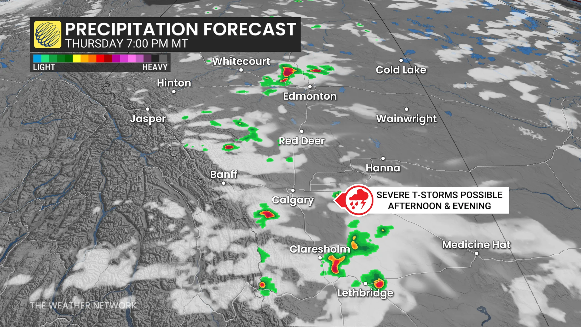 Alberta Precipitation Forecast Thursday August 20th