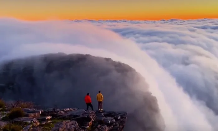 NATURE: Rare 'cloud waterfall' caught on camera