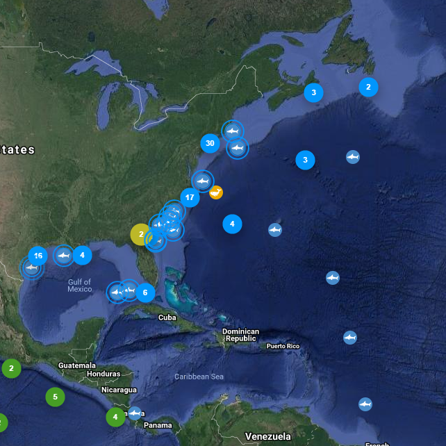 Cette carte vous permet de suivre des requins en temps réel