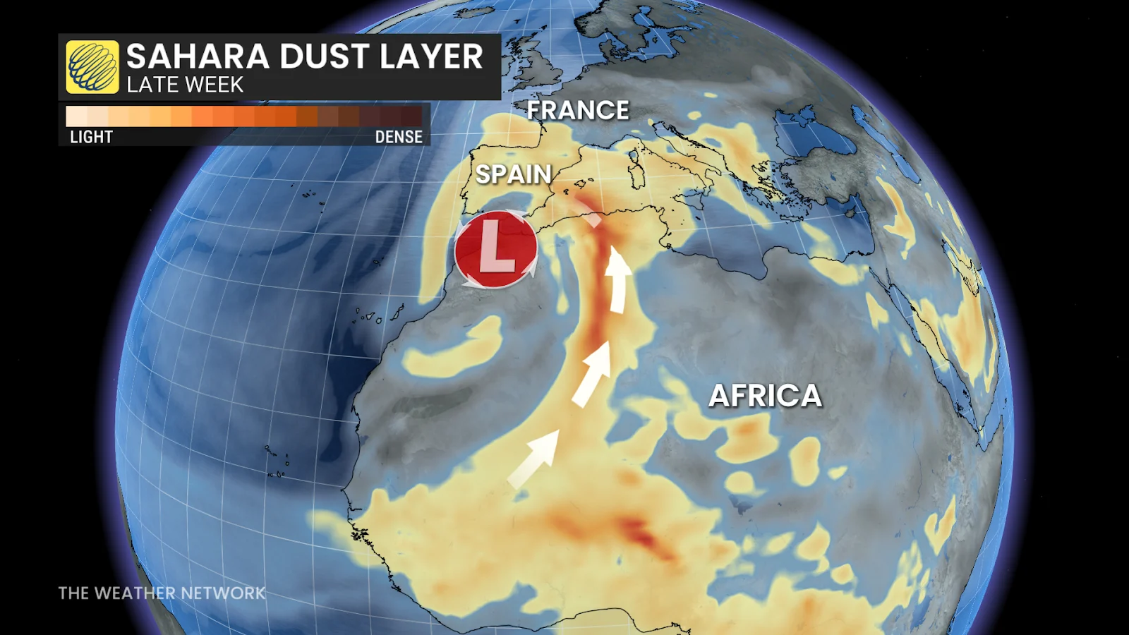 Sahara Dust Layer Europe from last week