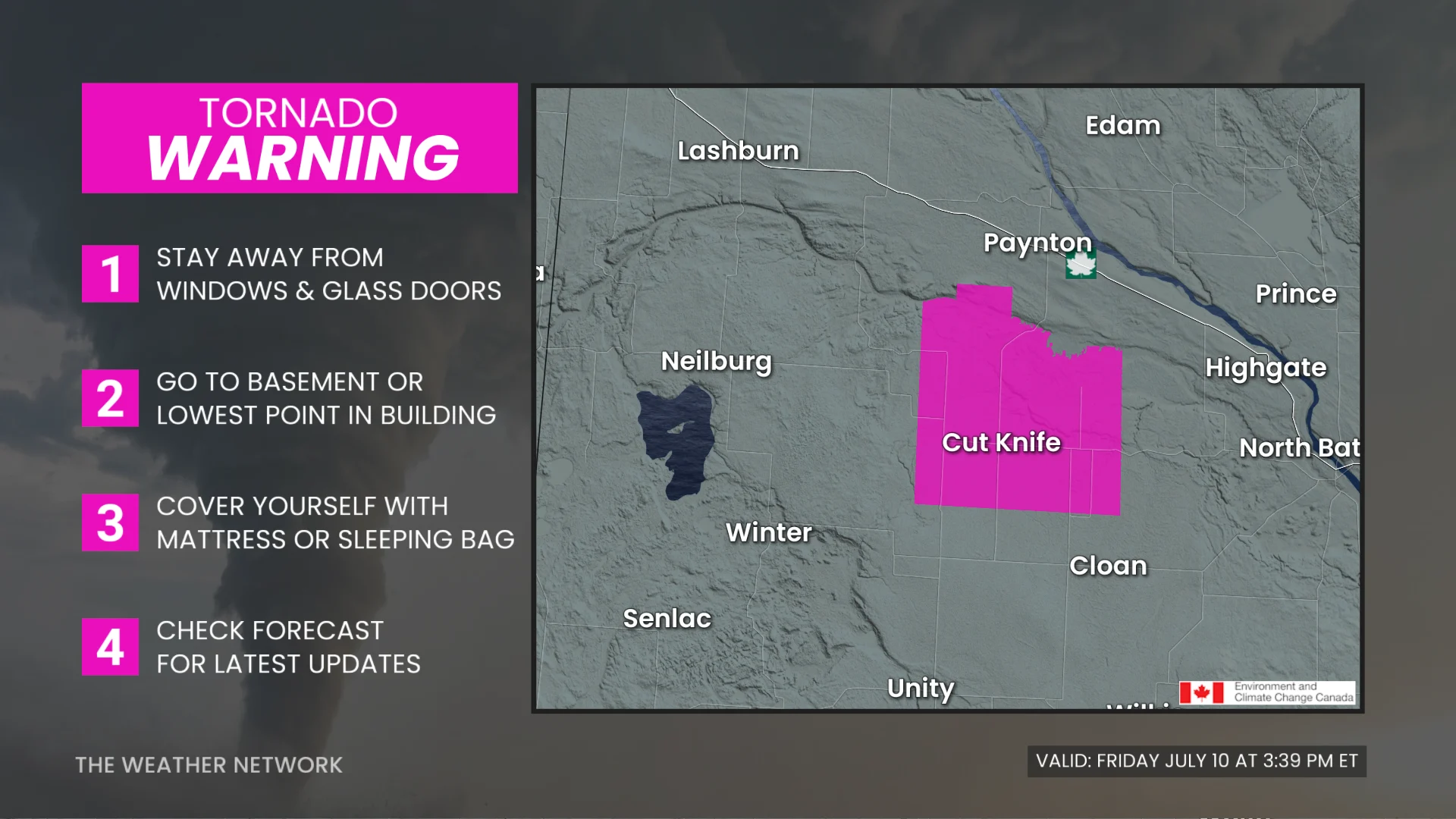Tornado Warning Sask July 10 2026