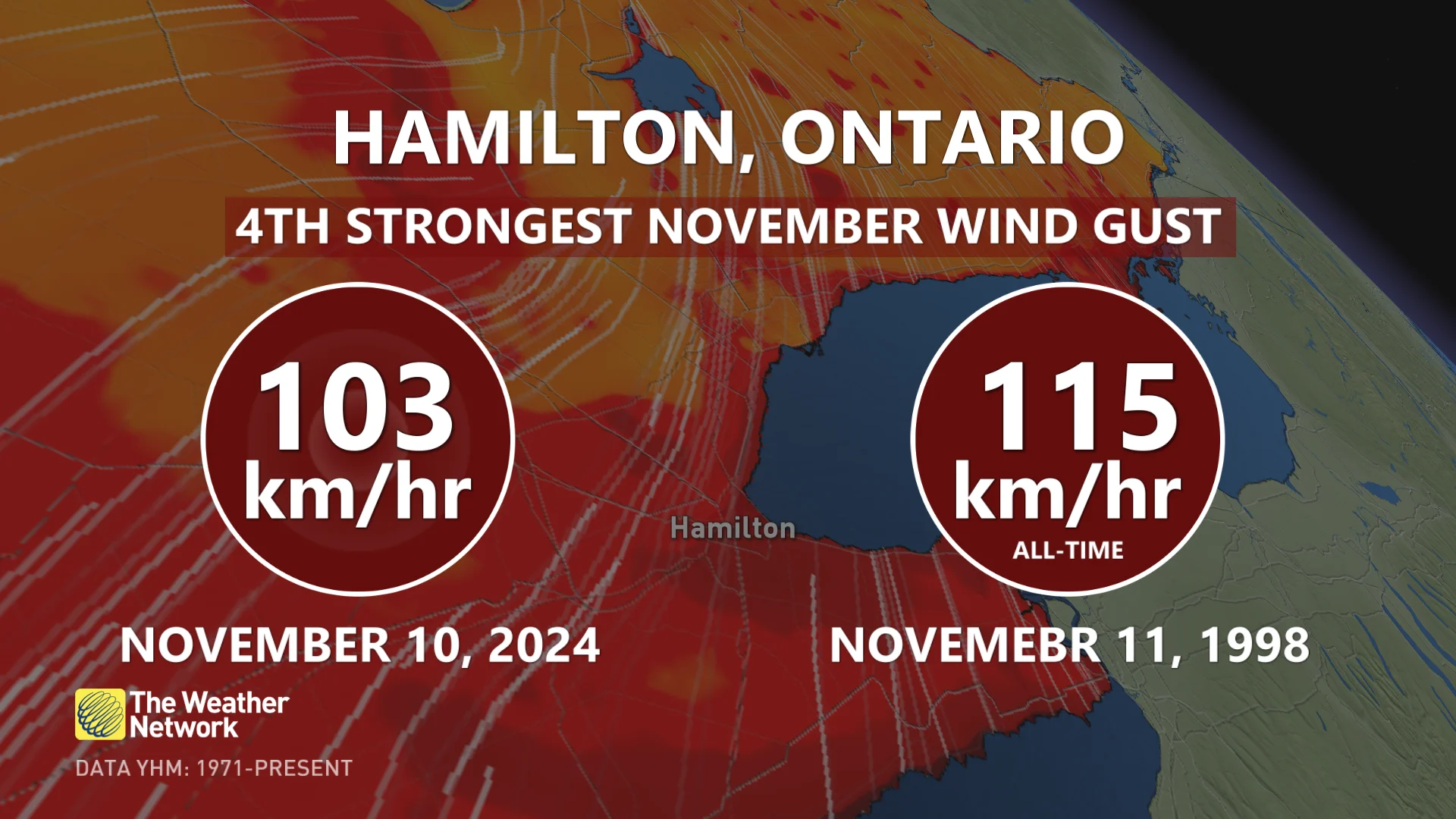 Baron - Hamilton peak wind gust - Nov10