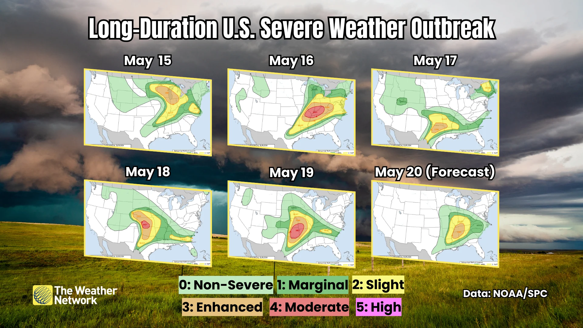 Long-Duration US Severe Weather May 2025
