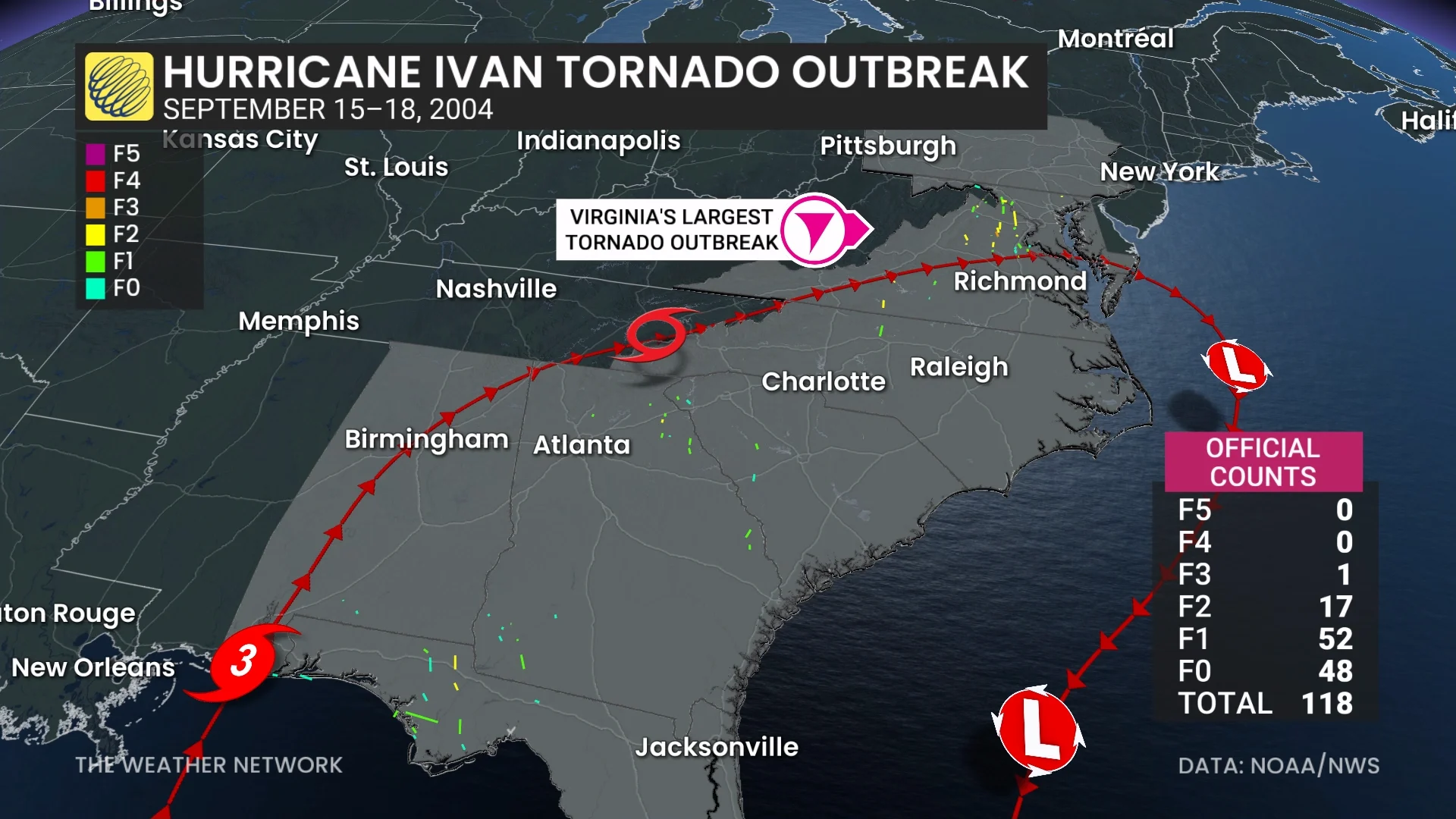 Hurricane Ivan Tornado Outbreak September 2004