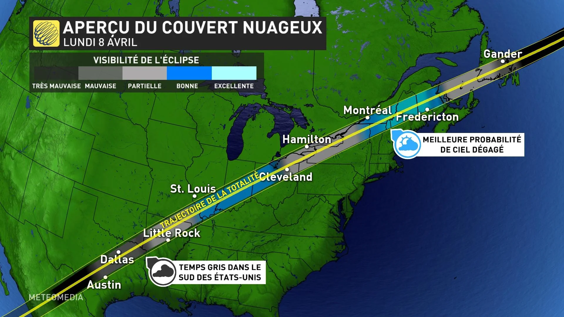 ECLIPSE - COUVERT NUAGEUX AMERIQUE DU NORD