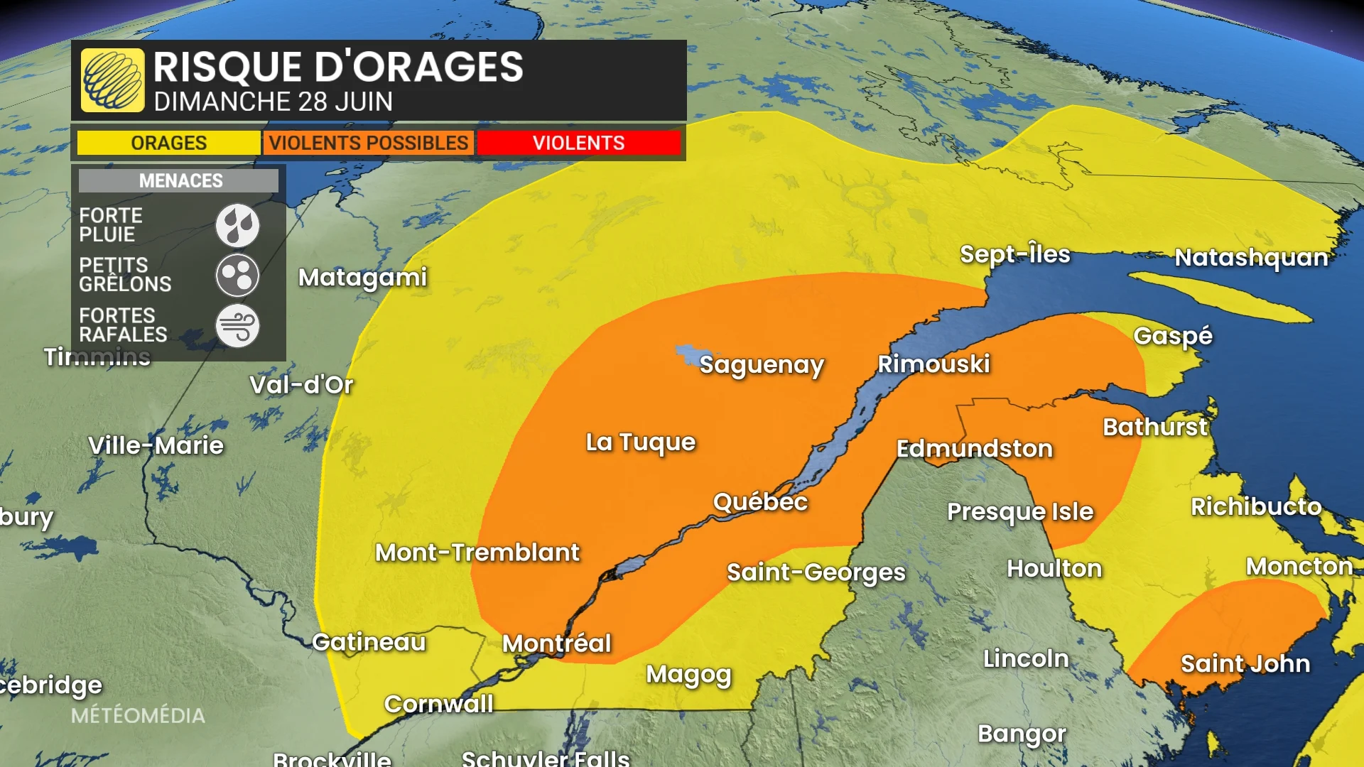 Alerte orages violents et fortes pluies