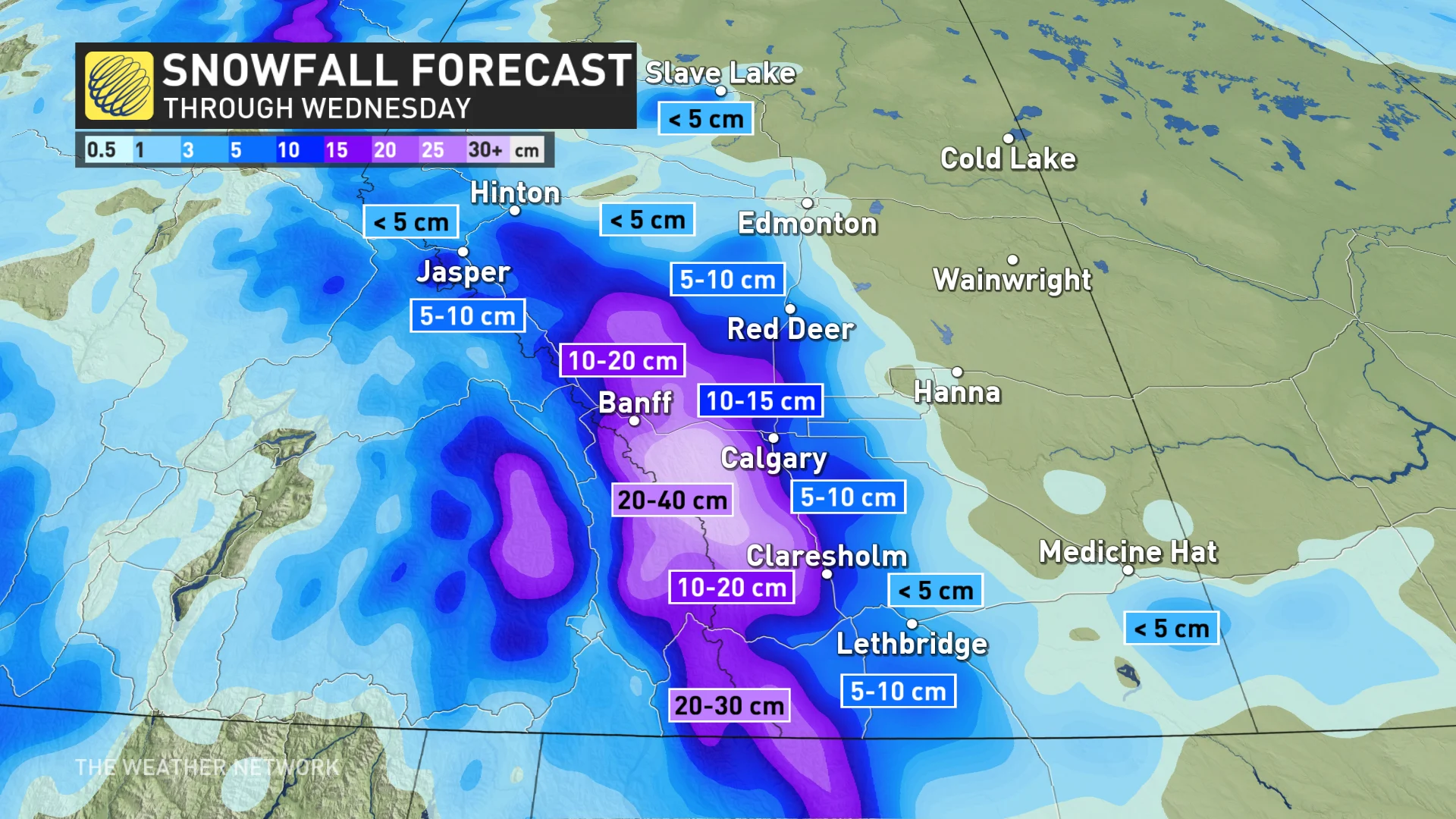 Baron_Alberta snowfall through Wednesday_April 29