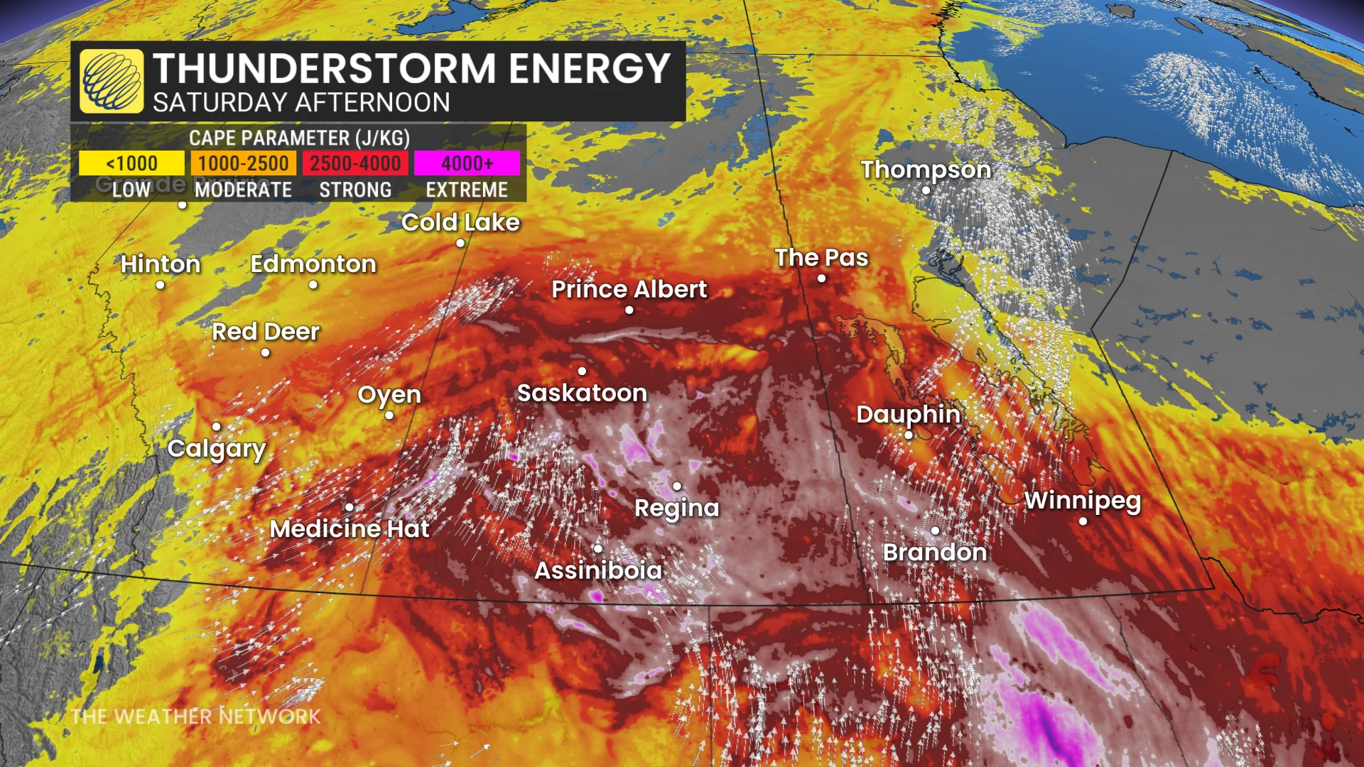 Prairies thunderstorm energy Saturday