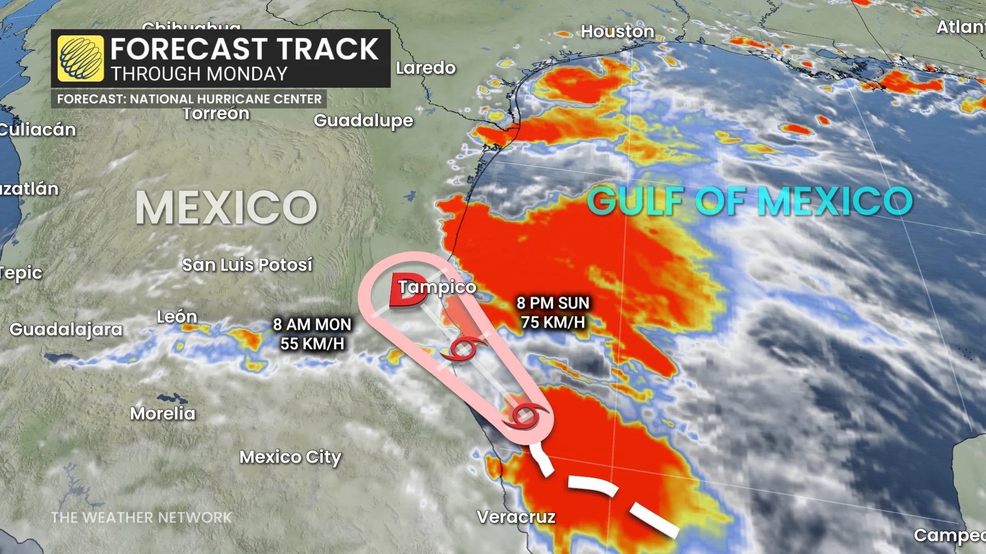Tropical Storm Barry track through Monday (as of Sunday 1 p.m.)