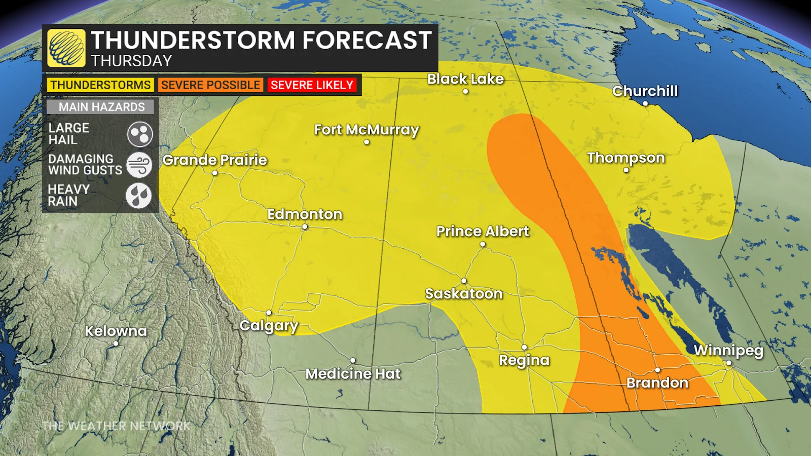 Prairies Thursday storm risk - July 2, 2025