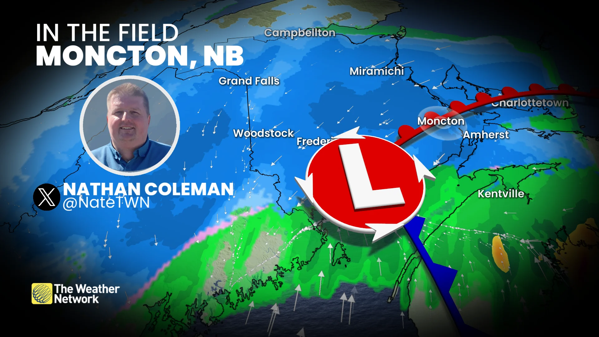 Nate Coleman Live on Location for Atlantic Canada winter storm - Moncton, NB - Nov. 28, 2024