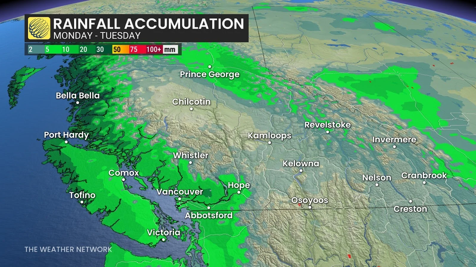 British Columbia rainfall outlook
