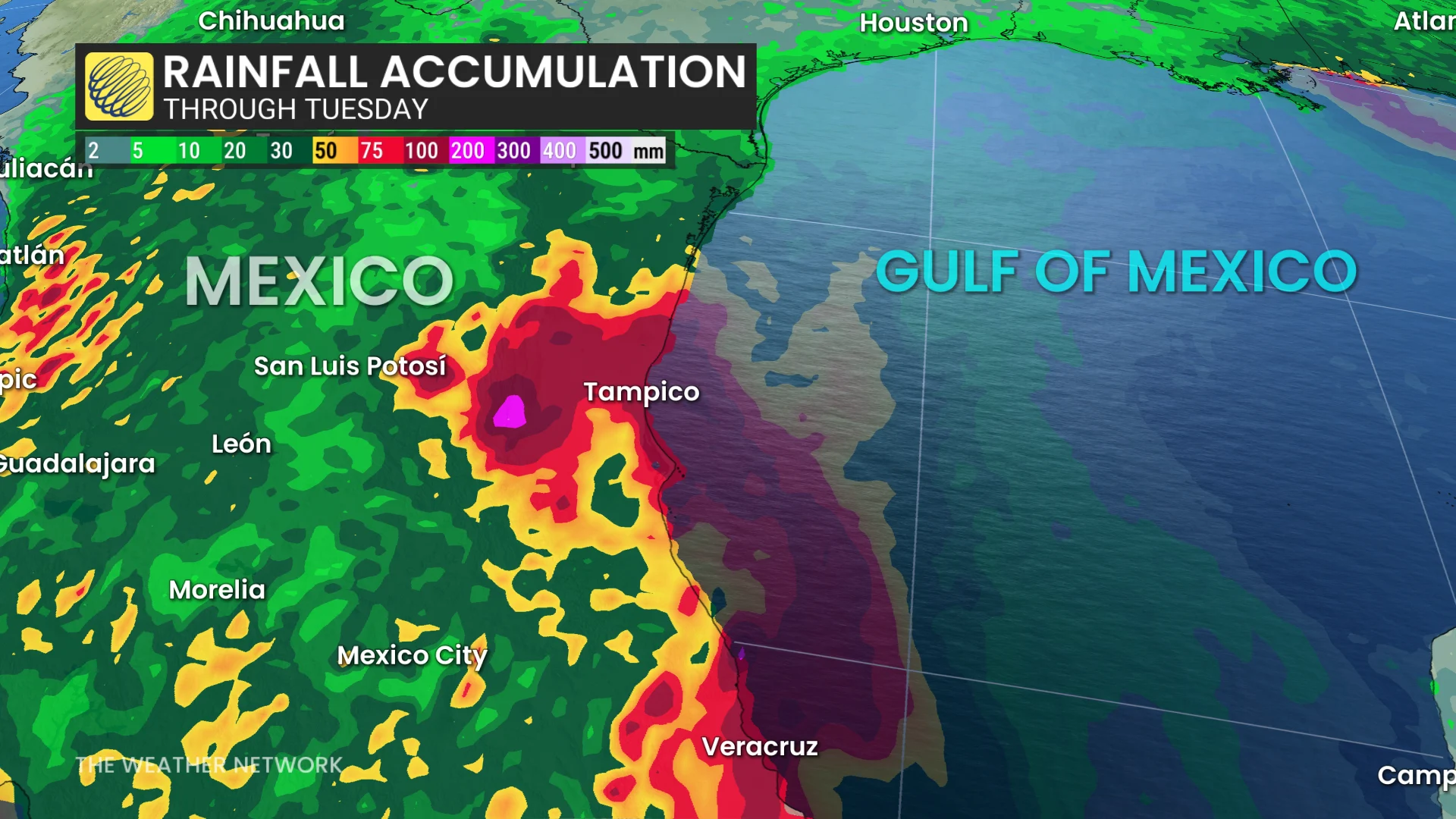 Tropical Storm Barry rainfall through Tuesday