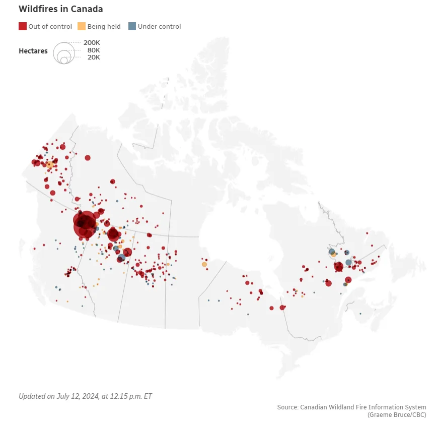 CBC - Wildfires in Canada - July12