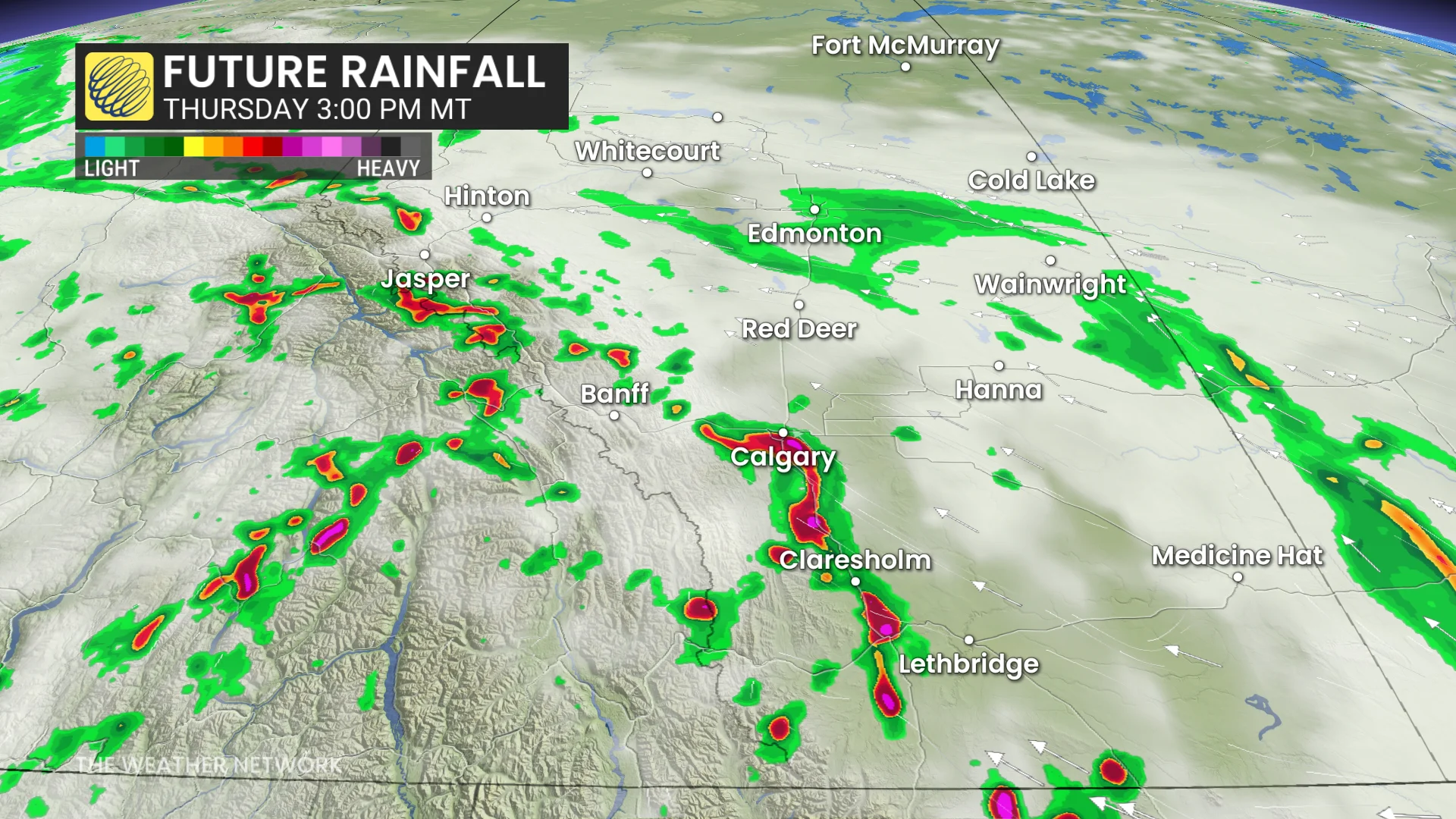 Baron - Alberta Thursday afternoon rainfall - June11