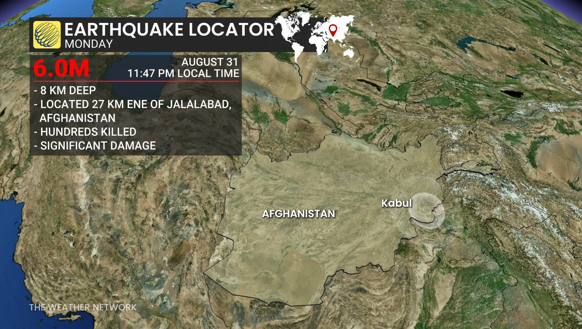 Disaster, Afganistan, 6.0 Earthquake, September 1, 2025. (The Weather Network/Nadine Hinds-Powell)