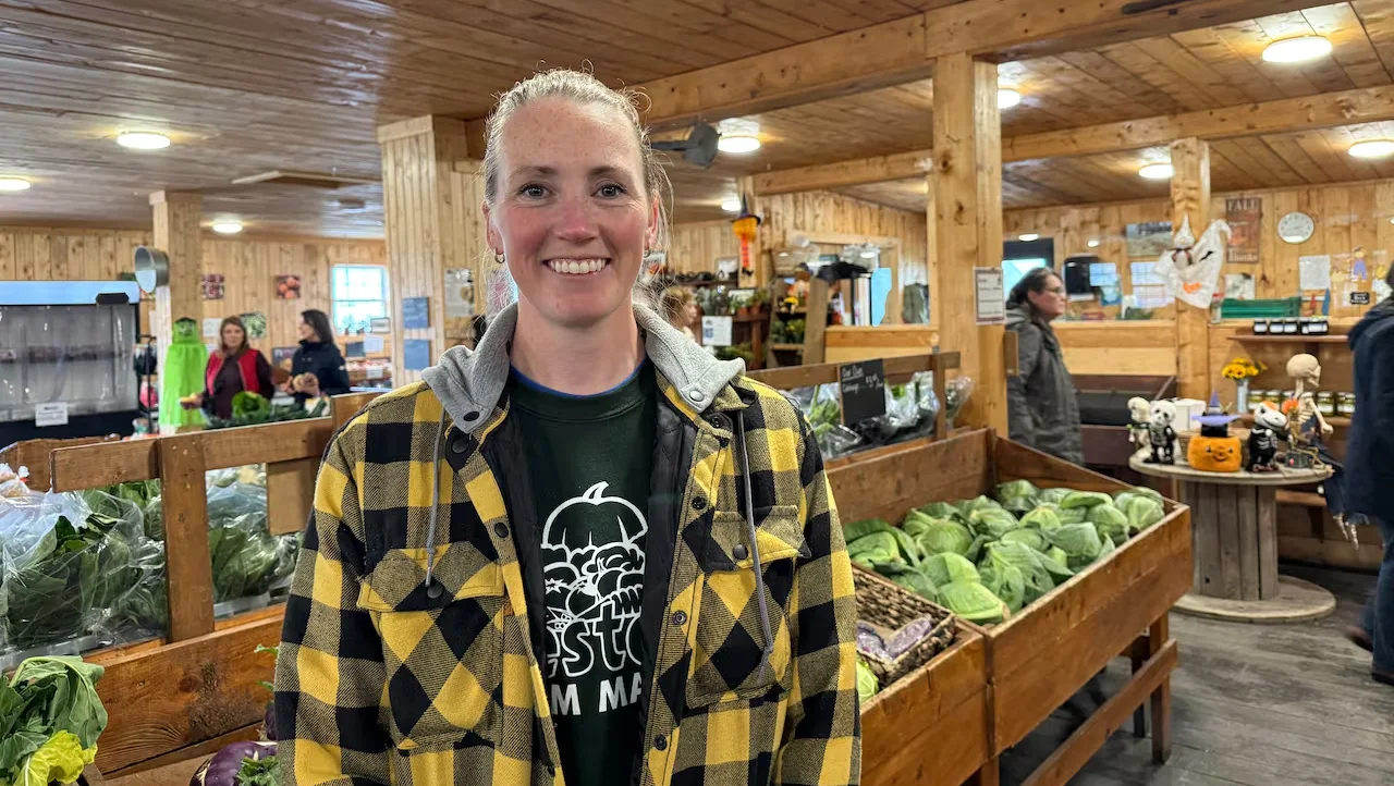 Susan Lester Ryan, owner of Lester’s Farm Market. November 2, 2025. (Juanita Mercer/CBC)