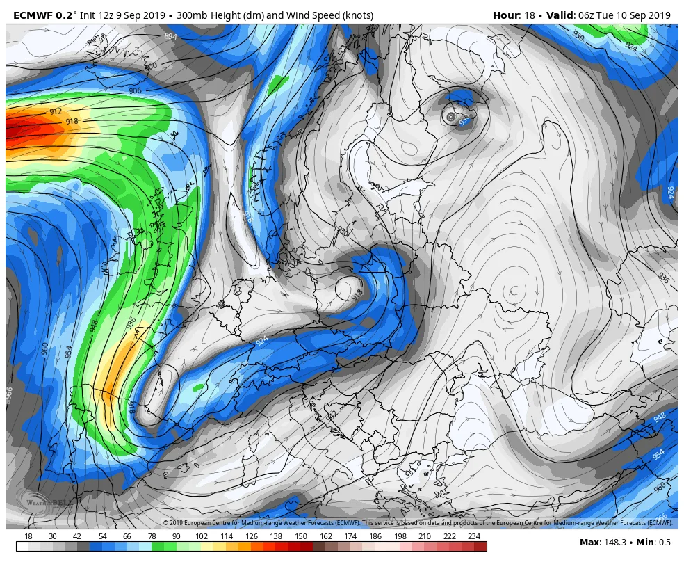 FIGURE 2 ecmwf-europe wide-z300 speed-8095200