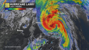 Hurricane Larry racing toward a Newfoundland landfall Friday night