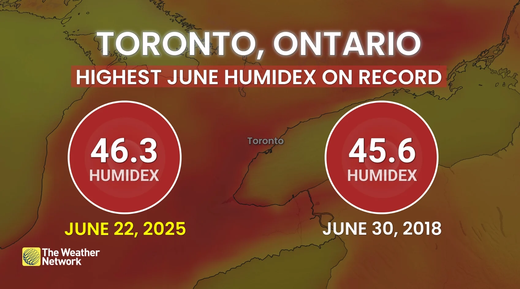 Toronto Ontario Highest June Humidex
