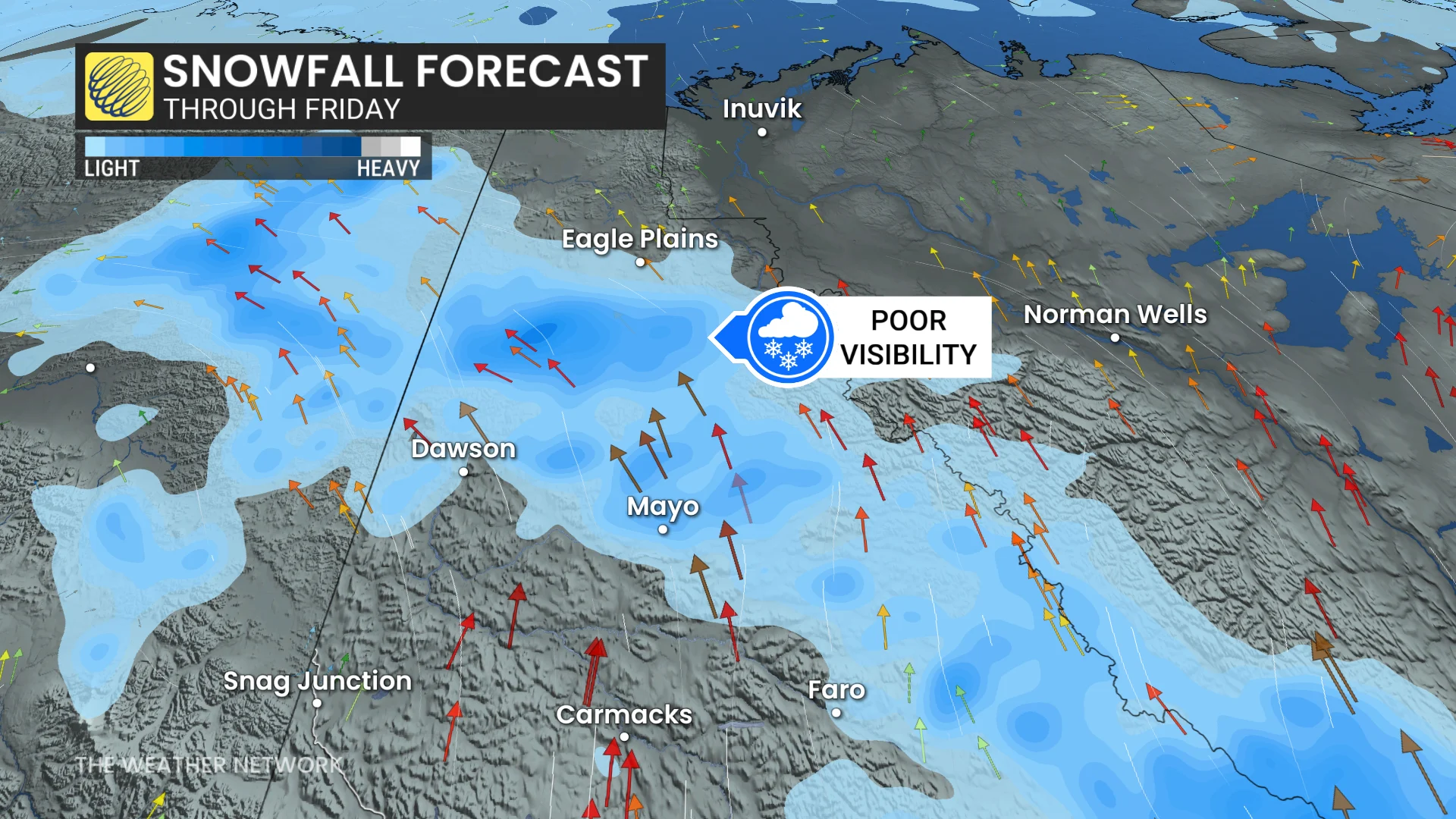 Baron - Yukon snowfall through Friday - Oct31