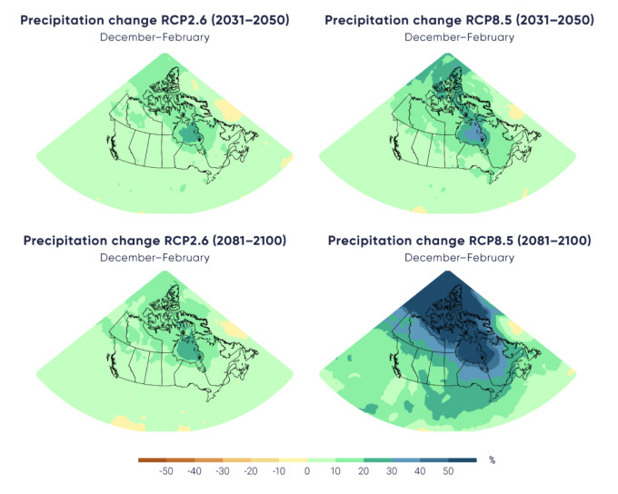 Projected precipitation changes for Winter