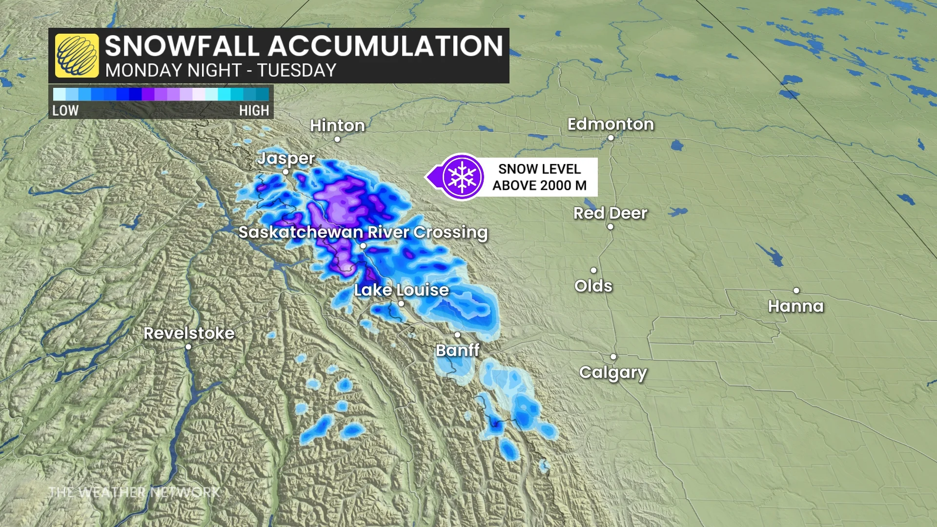 Barron - 0721 Tuesday Alberta Snowfall Accumulation