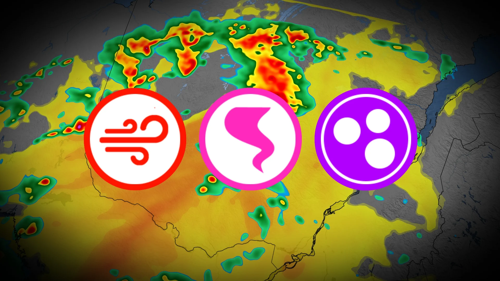 Risque d'orages, de grêlons de la taille d'une balle de golf et de tornade