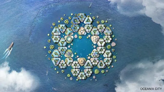 Floating city designed to withstand Category 5 hurricanes