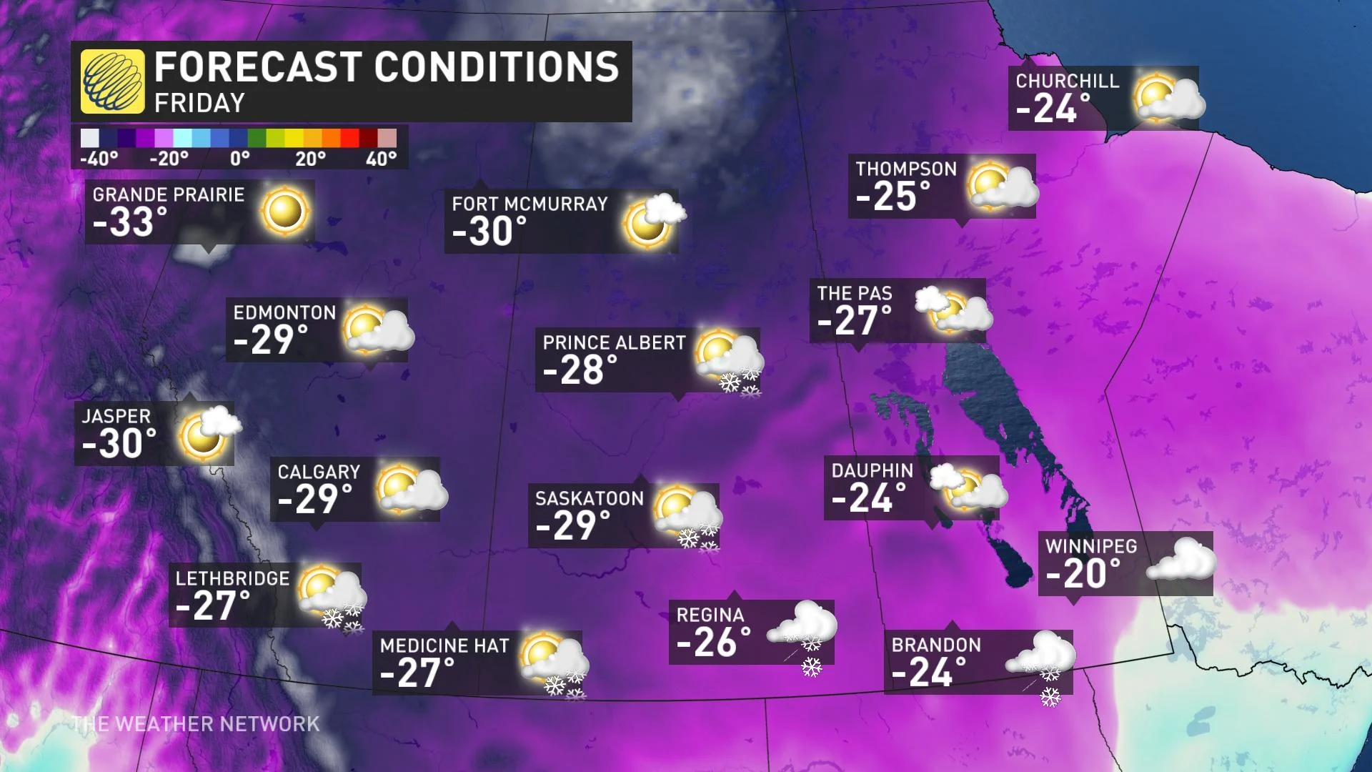 Dangerously cold Arctic air spreads over the Prairies with wind chills