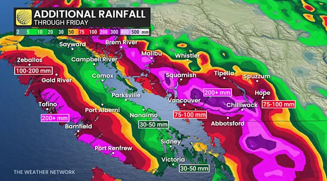 Days of rain still ahead for B.C. with atmospheric river event - The ...