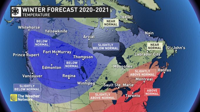 2021 Winter Forecast Temperatures