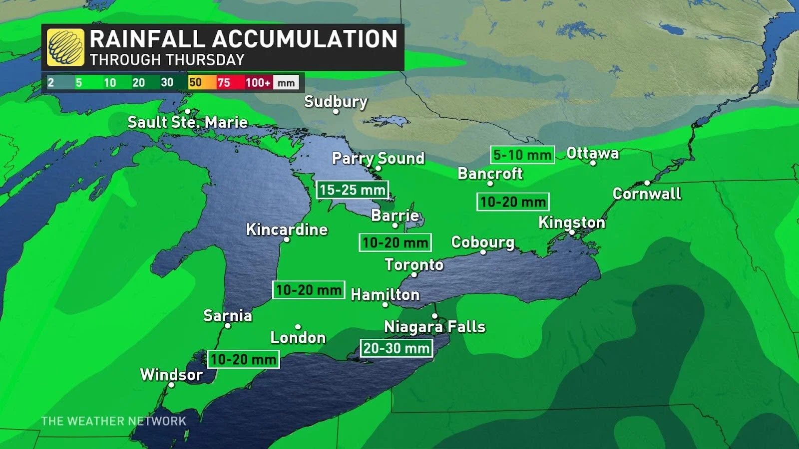 Record warmth and rain spreading over southern Ontario through ...